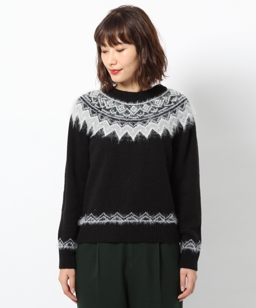 laboratory work（ラボラトリーワーク）の「ノルディック柄ニットプルオーバー（ニット/セーター・レディース・グレー/ブラック/ホワイト・MEDIUM）」の13枚目の写真