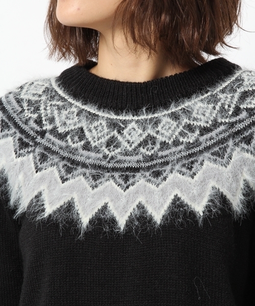 laboratory work（ラボラトリーワーク）の「ノルディック柄ニットプルオーバー（ニット/セーター・レディース・グレー/ブラック/ホワイト・MEDIUM）」の10枚目の写真