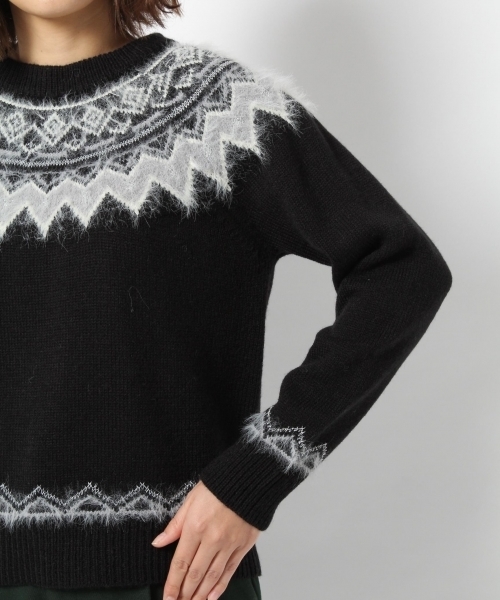 laboratory work（ラボラトリーワーク）の「ノルディック柄ニットプルオーバー（ニット/セーター・レディース・グレー/ブラック/ホワイト・MEDIUM）」の9枚目の写真
