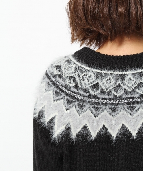 laboratory work（ラボラトリーワーク）の「ノルディック柄ニットプルオーバー（ニット/セーター・レディース・グレー/ブラック/ホワイト・MEDIUM）」の7枚目の写真