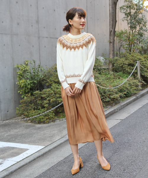 laboratory work（ラボラトリーワーク）の「ノルディック柄ニットプルオーバー（ニット/セーター・レディース・グレー/ブラック/ホワイト・MEDIUM）」の18枚目の写真