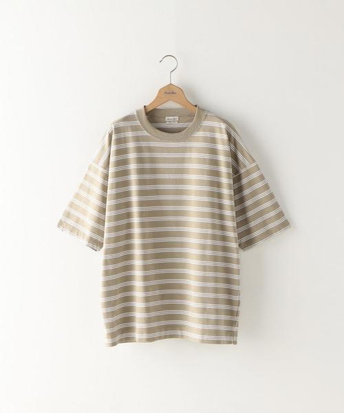 Steven Alan（スティーブンアラン）の「＜Steven Alan＞ HI-DENS BORDER CN BOLD/Tシャツ ◆（Tシャツ/カットソー・メンズ・ライトブルー/ブラック/ベージュ・SMALL/LARGE/MEDIUM/X-LARGE）」の3枚目の写真