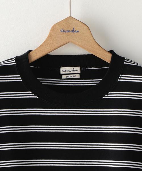 Steven Alan（スティーブンアラン）の「＜Steven Alan＞ HI-DENS BORDER CN BOLD/Tシャツ ◆（Tシャツ/カットソー・メンズ・ライトブルー/ブラック/ベージュ・SMALL/LARGE/MEDIUM/X-LARGE）」の5枚目の写真