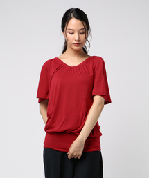 【抗菌防臭】洗えるＣＯＯＬＦＩＢＥＲフレアー袖チュニック