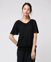 【抗菌防臭】洗えるＣＯＯＬＦＩＢＥＲフレアー袖チュニック