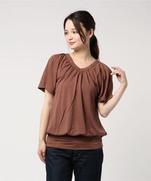 【抗菌防臭】洗えるCOOLFIBERフレアー袖チュニック