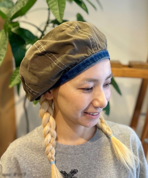 GREEN BOWL（グリーンボウル）の「GREEN BOWL Duck Beret/グリーンボウル ダック ベレー 帽（ハンチング/ベレー帽・メンズ・ベージュ/ネイビー/ライトブラウン/オリーブ・FREE）」の3枚目の写真
