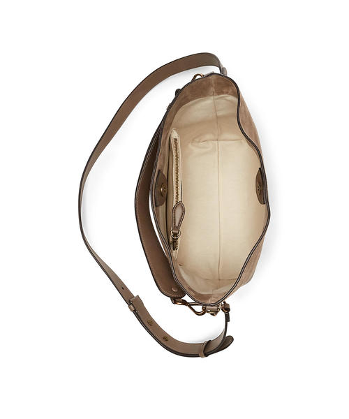 ✅️ポロラルフローレン　ホーボーバッグ スエード 　レザー　ブラウン POLO RALPH LAUREN（ポロ ラルフ ローレン）の「スモール