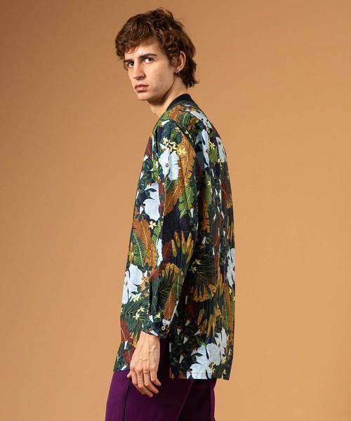 UNITED TOKYO（ユナイテッドトウキョウ）の「パターンロングバンドカラーシャツ（シャツ/ブラウス・メンズ・カーキ/ブルー・1/2/3）」の4枚目の写真