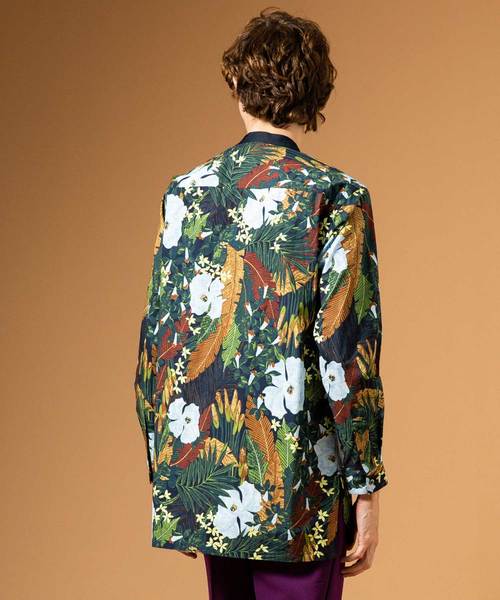 UNITED TOKYO（ユナイテッドトウキョウ）の「パターンロングバンドカラーシャツ（シャツ/ブラウス・メンズ・カーキ/ブルー・1/2/3）」の5枚目の写真