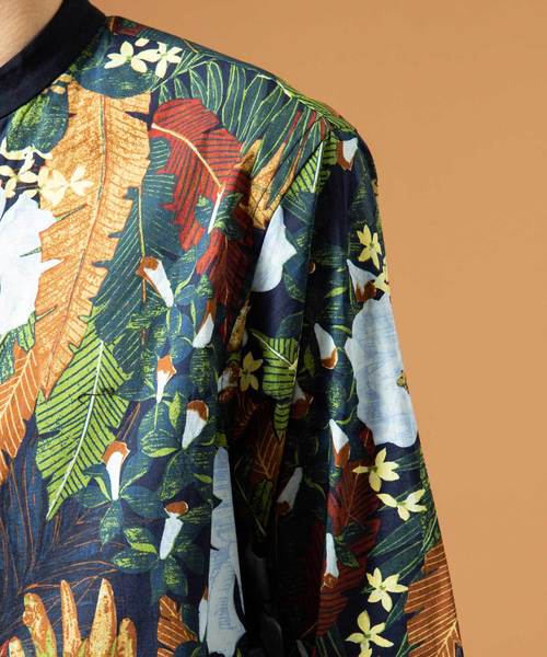 UNITED TOKYO（ユナイテッドトウキョウ）の「パターンロングバンドカラーシャツ（シャツ/ブラウス・メンズ・カーキ/ブルー・1/2/3）」の7枚目の写真