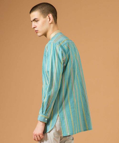 UNITED TOKYO（ユナイテッドトウキョウ）の「パターンロングバンドカラーシャツ（シャツ/ブラウス・メンズ・カーキ/ブルー・1/2/3）」の19枚目の写真