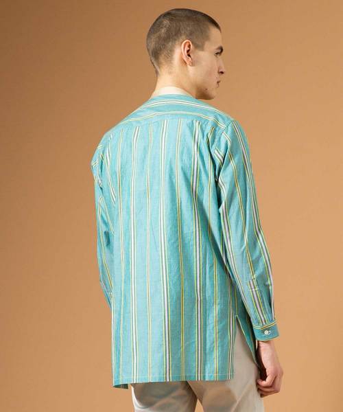 UNITED TOKYO（ユナイテッドトウキョウ）の「パターンロングバンドカラーシャツ（シャツ/ブラウス・メンズ・カーキ/ブルー・1/2/3）」の18枚目の写真