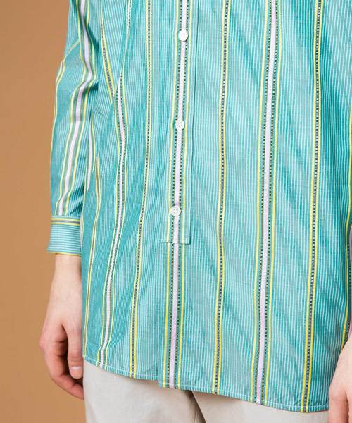 UNITED TOKYO（ユナイテッドトウキョウ）の「パターンロングバンドカラーシャツ（シャツ/ブラウス・メンズ・カーキ/ブルー・1/2/3）」の16枚目の写真