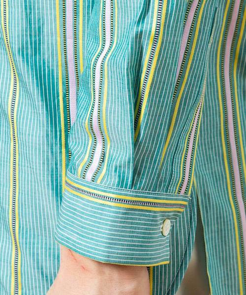 UNITED TOKYO（ユナイテッドトウキョウ）の「パターンロングバンドカラーシャツ（シャツ/ブラウス・メンズ・カーキ/ブルー・1/2/3）」の15枚目の写真