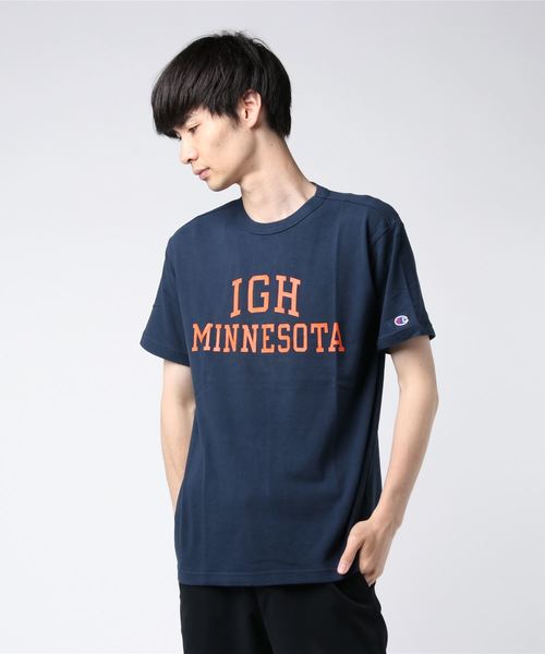 Champion(チャンピオン)の「【Champion/チャンピオン】メンズ Tシャツ キャンパス(Tシャツ/カットソー・メンズ・ホワイト/グレー/ホワイト×ブルー/ブラック/ネイビー/ライトピンク/サックスブルー/オリーブ・LARGE/MEDIUM/X-LARGE)」の6枚目の写真