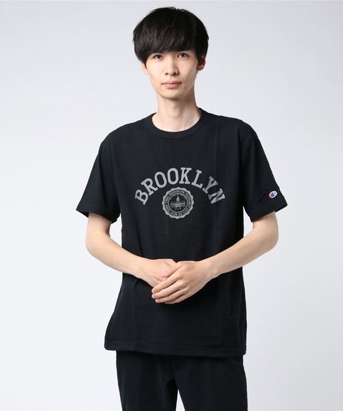 Champion(チャンピオン)の「【Champion/チャンピオン】メンズ Tシャツ キャンパス(Tシャツ/カットソー・メンズ・ホワイト/グレー/ホワイト×ブルー/ブラック/ネイビー/ライトピンク/サックスブルー/オリーブ・LARGE/MEDIUM/X-LARGE)」の3枚目の写真
