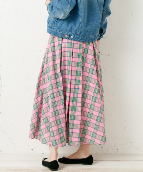 URBAN RESEARCH Sonny Label(アーバンリサーチサニーレーベル)の「マドラスチェックスカート(スカート)」|ピンク