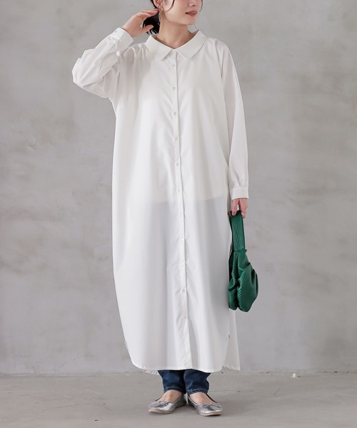 n'OrLABEL（ノアールレーベル）の「『シンプルロングシャツワンピ』（シャツワンピース・レディース・ブラック/グレー/オフホワイト/ネイビー・1/2）」の6枚目の写真