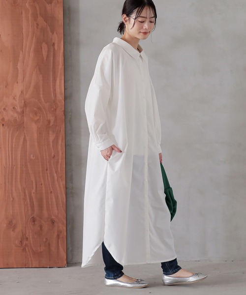 n'OrLABEL（ノアールレーベル）の「『シンプルロングシャツワンピ』（シャツワンピース・レディース・ブラック/グレー/オフホワイト/ネイビー・1/2）」の8枚目の写真