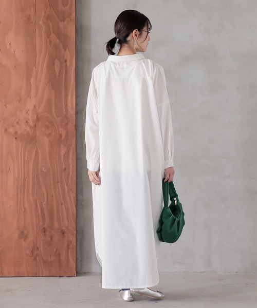 n'OrLABEL（ノアールレーベル）の「『シンプルロングシャツワンピ』（シャツワンピース・レディース・ブラック/グレー/オフホワイト/ネイビー・1/2）」の9枚目の写真