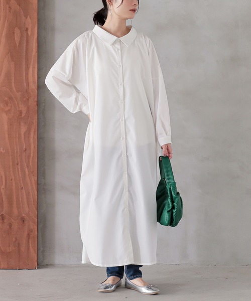 n'OrLABEL（ノアールレーベル）の「『シンプルロングシャツワンピ』（シャツワンピース・レディース・ブラック/グレー/オフホワイト/ネイビー・1/2）」の7枚目の写真