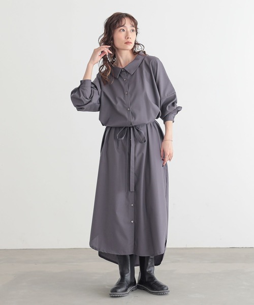 n'OrLABEL（ノアールレーベル）の「『シンプルロングシャツワンピ』（シャツワンピース・レディース・ブラック/グレー/オフホワイト/ネイビー・1/2）」の20枚目の写真