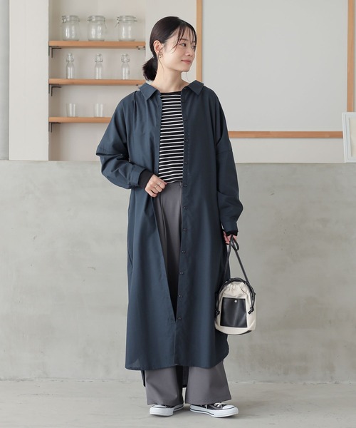 n'OrLABEL（ノアールレーベル）の「『シンプルロングシャツワンピ』（シャツワンピース・レディース・ブラック/グレー/オフホワイト/ネイビー・1/2）」の13枚目の写真