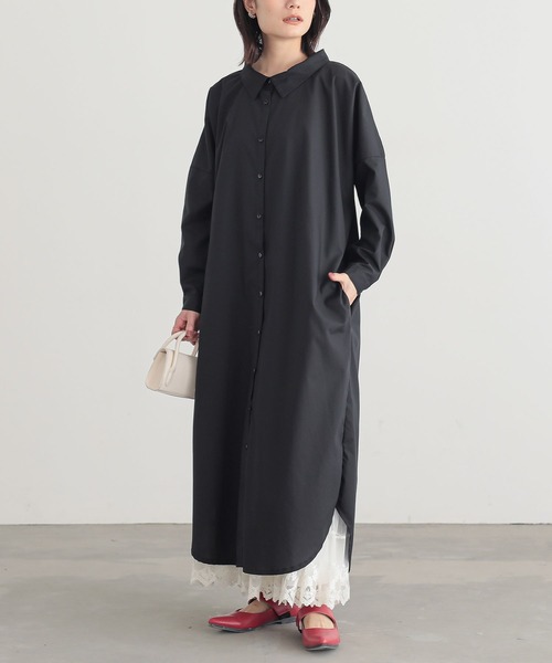 n'OrLABEL（ノアールレーベル）の「『シンプルロングシャツワンピ』（シャツワンピース・レディース・ブラック/グレー/オフホワイト/ネイビー・1/2）」の15枚目の写真