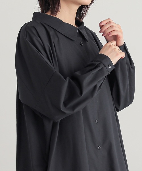n'OrLABEL（ノアールレーベル）の「『シンプルロングシャツワンピ』（シャツワンピース・レディース・ブラック/グレー/オフホワイト/ネイビー・1/2）」の17枚目の写真