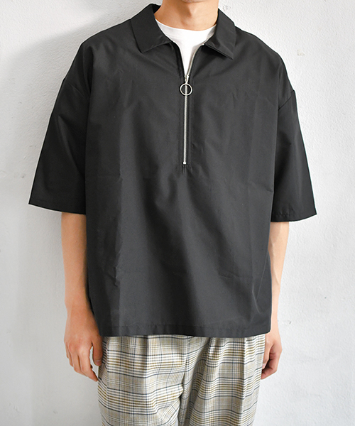 PairPair（ペアペア）の「ハーフジップシャツ（シャツ/ブラウス・メンズ・ブラック/ネイビー・FREE）」の2枚目の写真