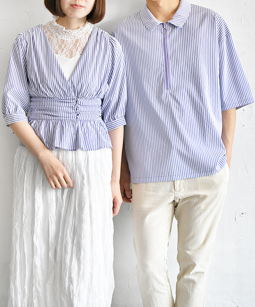 PairPair（ペアペア）の「ハーフジップシャツ（シャツ/ブラウス・メンズ・ブラック/ネイビー・FREE）」の8枚目の写真