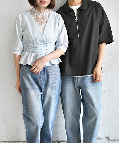 PairPair（ペアペア）の「ハーフジップシャツ（シャツ/ブラウス・メンズ・ブラック/ネイビー・FREE）」の10枚目の写真