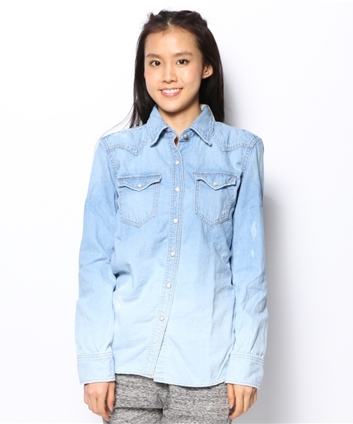 goa（ゴア）の「ｸﾞﾗﾃﾞｰｼｮﾝﾃﾞﾆﾑｼｬﾂ（シャツ/ブラウス・レディース・ブルー系その他・FREE）」の2枚目の写真