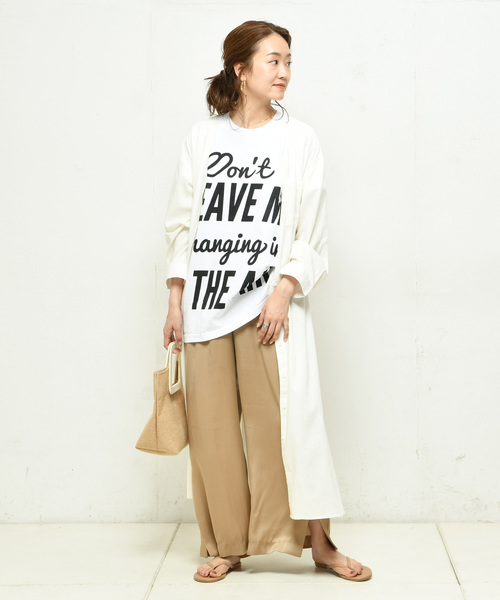 DouDou(ドゥドゥ)の「ロングシャツワンピース(ワンピース・レディース・ブラック/ベージュ/グリーン/アイボリー・FREE)」の17枚目の写真