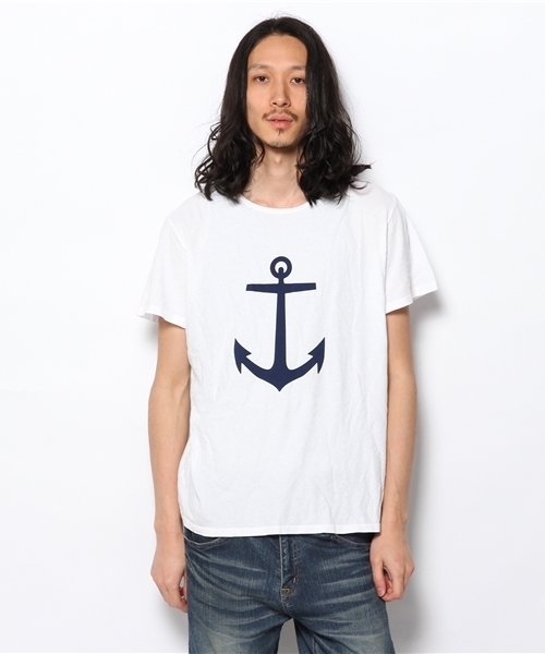 SHIPS（シップス）の「SAVE KHAKI: アンカープリント クルーネック Tシャツ（Tシャツ/カットソー・メンズ・ホワイト・MEDIUM/LARGE/SMALL）」の8枚目の写真