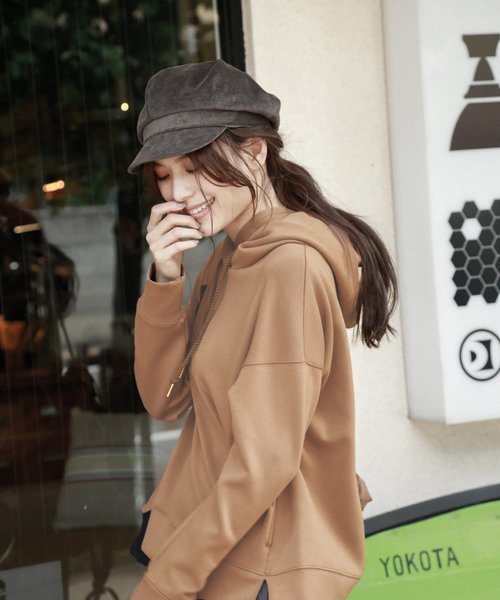 BAYFLOW（ベイフロー）の「ダンボールパーカープルオーバー（パーカー・レディース・アイボリー/ブラック/ブラウン/ピンク・SMALL/MEDIUM）」の12枚目の写真