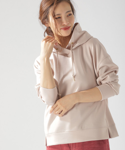 BAYFLOW（ベイフロー）の「ダンボールパーカープルオーバー（パーカー・レディース・アイボリー/ブラック/ブラウン/ピンク・SMALL/MEDIUM）」の20枚目の写真