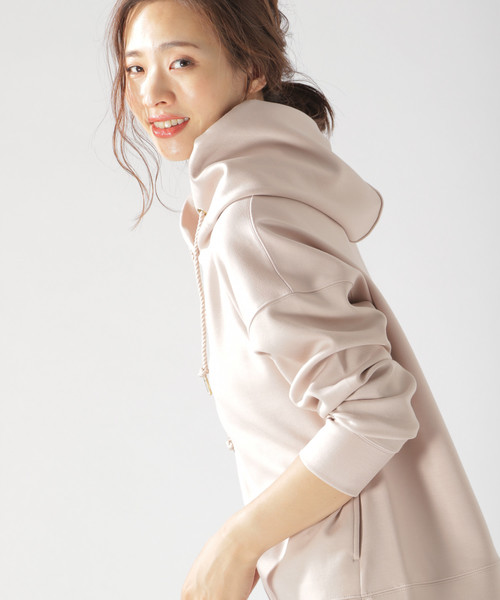 BAYFLOW（ベイフロー）の「ダンボールパーカープルオーバー（パーカー・レディース・アイボリー/ブラック/ブラウン/ピンク・SMALL/MEDIUM）」の16枚目の写真