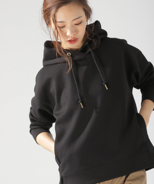 BAYFLOW（ベイフロー）の「ダンボールパーカープルオーバー（パーカー・レディース・アイボリー/ブラック/ブラウン/ピンク・SMALL/MEDIUM）」の6枚目の写真