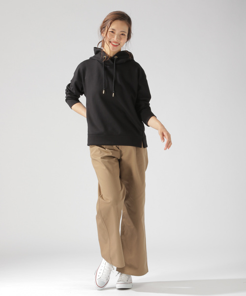 BAYFLOW（ベイフロー）の「ダンボールパーカープルオーバー（パーカー・レディース・アイボリー/ブラック/ブラウン/ピンク・SMALL/MEDIUM）」の13枚目の写真