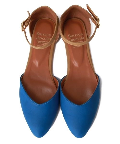 Boisson Chocolat（ボワソンショコラ）の「ボワソンショコラ/B Nカラーコンビポインテッドフラット ◆（パンプス・レディース・ブラック/コバルトブルー/オレンジ/ベージュ・23.5cm/24cm/23cm/22cm/22.5cm/24.5cm）」の3枚目の写真