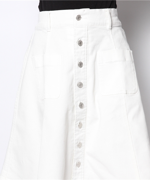 one after another NICE CLAUP（ワンアフターアナザーナイスクラップ）の「【ナイスクラップ】ｶｯﾄﾃﾞﾆﾑﾌﾚｱｰｽｶｰﾄ（スカート・レディース・オフホワイト/レッド/ネイビー・FREE）」の6枚目の写真