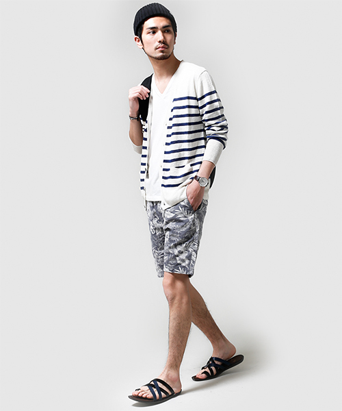 NANO universe(ナノユニバース)の「フレンチリネンマリンボーダーカーデ(カーディガン/ボレロ・メンズ・ホワイト/グレー/ネイビー・SMALL/MEDIUM/LARGE/X-LARGE)」の13枚目の写真