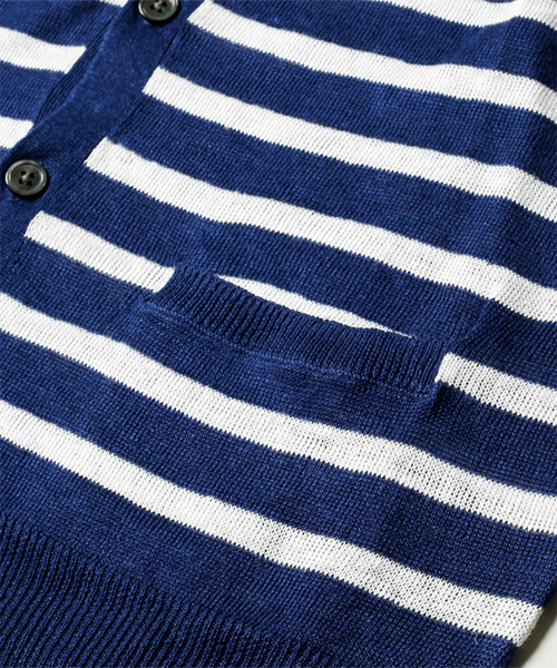 NANO universe(ナノユニバース)の「フレンチリネンマリンボーダーカーデ(カーディガン/ボレロ・メンズ・ホワイト/グレー/ネイビー・SMALL/MEDIUM/LARGE/X-LARGE)」の9枚目の写真