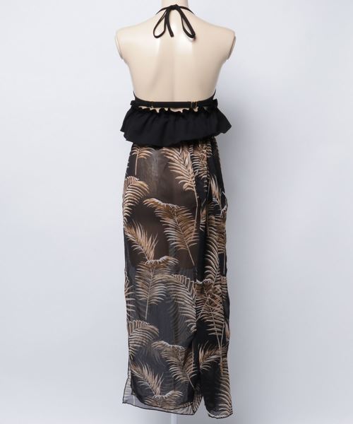 Dita（ディータ）の「【3点セット】シフォンスカート付きハイウエストビキニセットスウィムウェア【RT】（水着・レディース・ブラック/ホワイト・M/L/XL）」の4枚目の写真