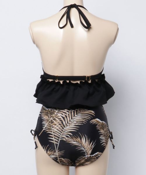 Dita（ディータ）の「【3点セット】シフォンスカート付きハイウエストビキニセットスウィムウェア【RT】（水着・レディース・ブラック/ホワイト・M/L/XL）」の6枚目の写真