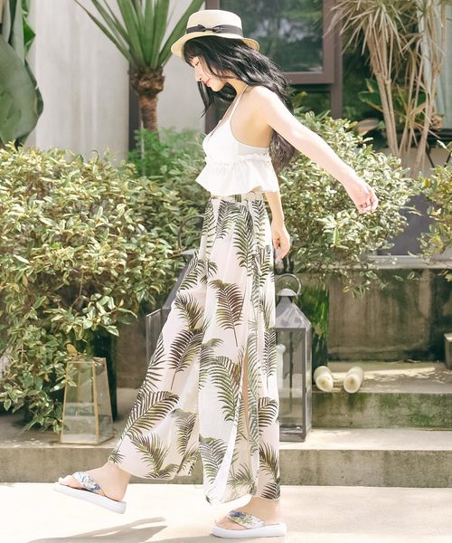 Dita（ディータ）の「【3点セット】シフォンスカート付きハイウエストビキニセットスウィムウェア【RT】（水着・レディース・ブラック/ホワイト・M/L/XL）」の11枚目の写真