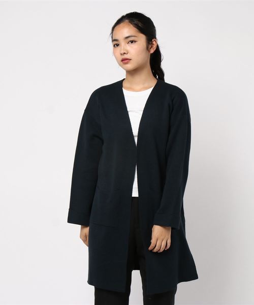 Lugnoncure(ルノンキュール)の「ミラノリブトッパーVカーディガン(ニット/セーター)」|ネイビー