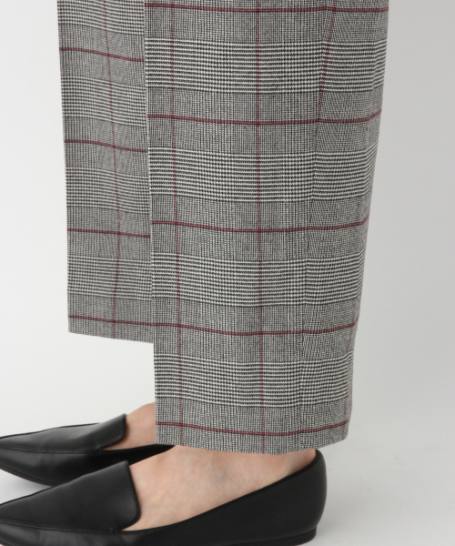 GLOBAL WORK（グローバルワーク）の「あったか美(うつく)シルエットワイドパンツチェック/849665（その他パンツ・レディース・グレー系その他/チャコールグレー/オフホワイト/ダークブラウン・MEDIUM/LARGE/SMALL）」の6枚目の写真